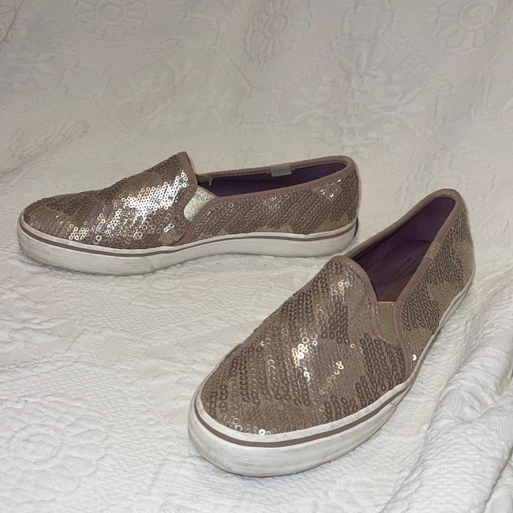 Keds Sequin Double Decker Slip On Sneakers Size 8
